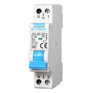 ETTROIT Magnetotermico Differenziale 1P+N 16A 30mA 220V-6KA - Mod. JX251661