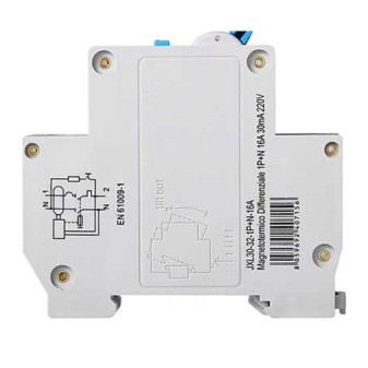 ETTROIT Magnetotermico Differenziale 1P+N 16A 30mA 220V-4.5KA - Mod. JX251640
