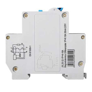 ETTROIT Magnetotermico Differenziale 1P+N 16A 30mA 220V-4.5KA - Mod. JX251640