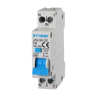 ETTROIT Magnetotermico Differenziale 1P+N 6A 30mA 220V-4.5KA - Mod. JX250640