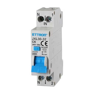 ETTROIT Magnetotermico Differenziale 1P+N 6A 30mA 220V-4.5KA - Mod. JX250640