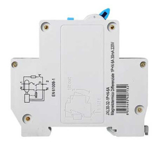 ETTROIT Magnetotermico Differenziale 1P+N 6A 30mA 220V-4.5KA - Mod. JX250640