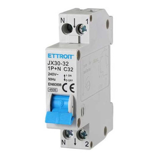ETTROIT Interruttore Magnetotermico 1P+N 32A 220V 4.5KA - Mod. JX153240