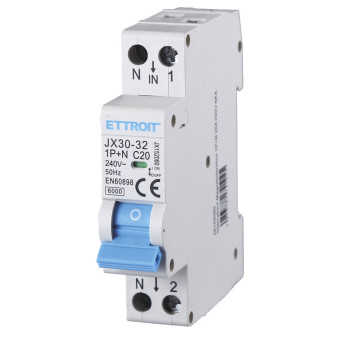 ETTROIT Interruttore Magnetotermico 1P+N 20A 220V 6KA - Mod. JX152060
