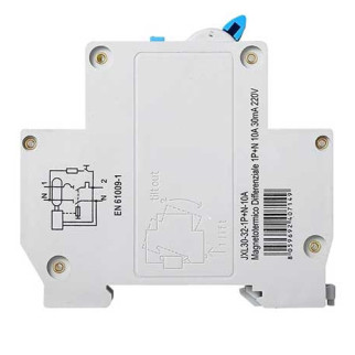 ETTROIT Interruttore Magnetotermico 1P+N 10A 220V 4.5KA - Mod. JX151040