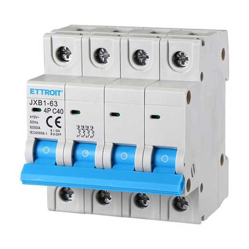ETTROIT Interruttore Magnetotermico 4P 40A 380V 6KA - Mod. JX144060