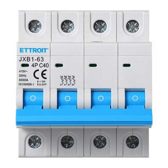 ETTROIT Interruttore Magnetotermico 4P 40A 380V 6KA - Mod. JX144060