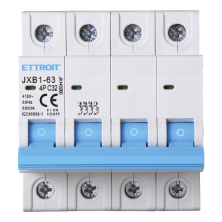 ETTROIT Interruttore Magnetotermico 4P 32A 380V 6KA - Mod. JX143260