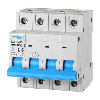 ETTROIT Interruttore Magnetotermico 4P 16A 380V 6KA - Mod. JX141660