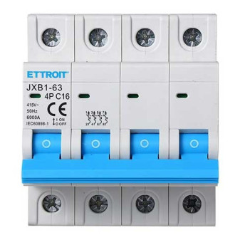 ETTROIT Interruttore Magnetotermico 4P 16A 380V 6KA - Mod. JX141660