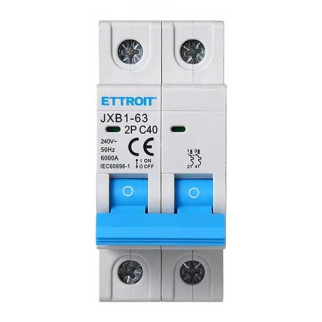 ETTROIT Interruttore Magnetotermico 2P 40A 220V 6KA - Mod. JX124060