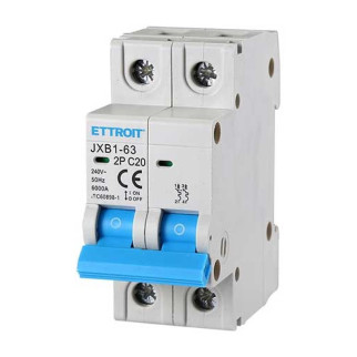 ETTROIT Interruttore Magnetotermico 2P 20A 220V 6KA - Mod. JX122060