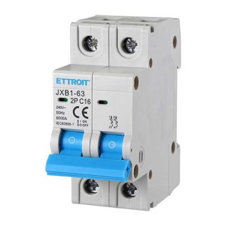 ETTROIT Interruttore Magnetotermico 2P 16A 220V 6KA - Mod. JX121660