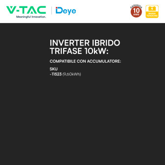 V-Tac Deye Inverter Trifase On-Grid / Off-Grid 10kW IP65