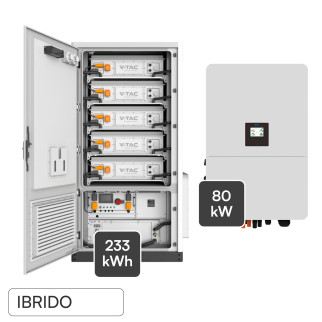 V-Tac Deye Sistema All-In-One Inverter 80kW Accumulo 233KWh