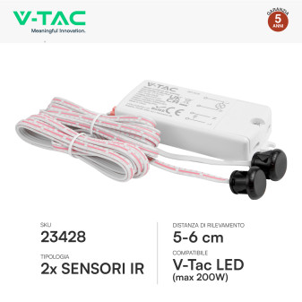 V-Tac VT-81012 Sensore di Movimento a Infrarossi Max 200W IP20