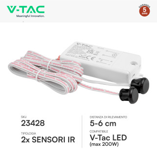 V-Tac VT-81012 Sensore di Movimento a Infrarossi Max 200W IP20