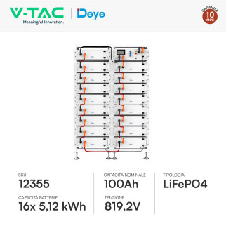 V-Tac Deye Sistema All-In-One Inverter 80kW Accumulo 81,9KWh