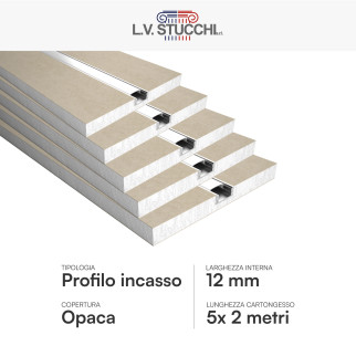 Art 3016-5 5 Profili in Alluminio Integrati da 2m per Strisce LED