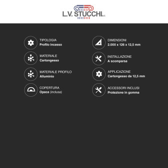 Art 3016-5 5 Profili in Alluminio Integrati da 2m per Strisce LED