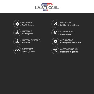 Art 3016-5 5 Profili in Alluminio Integrati da 2m per Strisce LED