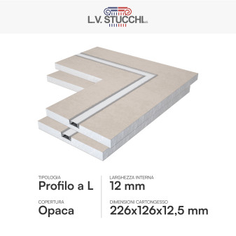 Art 3019 2 Profili a L in Alluminio Angolo 45° Coperura Opaca