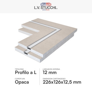 Art 3019 2 Profili a L in Alluminio Angolo 45° Coperura Opaca