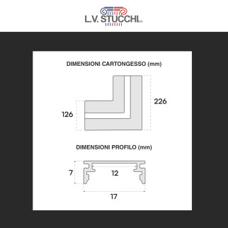 Art 3019 2 Profili a L in Alluminio Angolo 45° Coperura Opaca