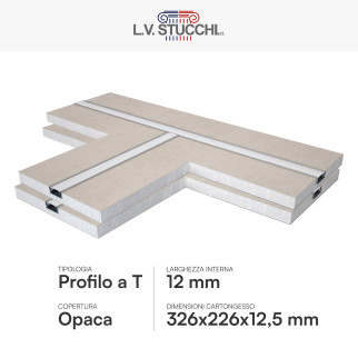 Art 3018 2 Profili a T in Alluminio Copertura Opaca