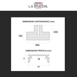 Art 3018 2 Profili a T in Alluminio Copertura Opaca