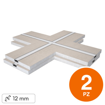 Art 3017 2 Profili a X in Alluminio Copertura Opaca