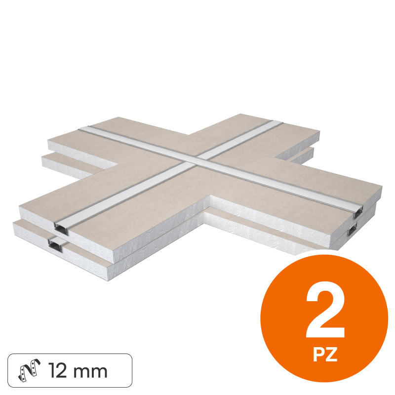Art 3017 2 Profili a X in Alluminio Copertura Opaca