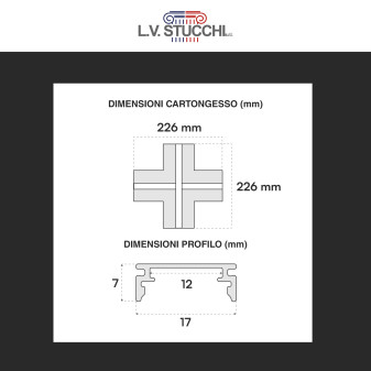 Art 3017 2 Profili a X in Alluminio Copertura Opaca