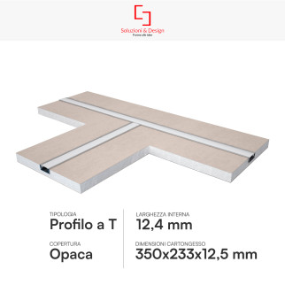 Profilo a T in Alluminio Integrato per Strisce LED SD