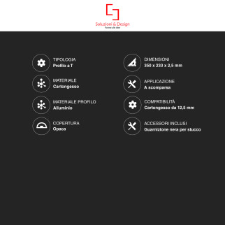 Profilo a T in Alluminio Integrato per Strisce LED SD