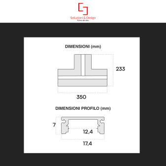 Profilo a T in Alluminio Integrato per Strisce LED SD