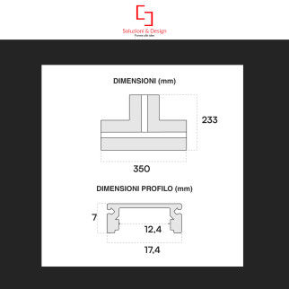 Profilo a T in Alluminio Integrato per Strisce LED SD