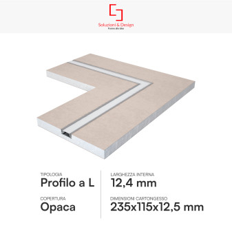 SD290.L Profilo a L in Alluminio Integrato per Strisce LED SD