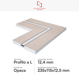 SD290.L Profilo a L in Alluminio Integrato per Strisce LED SD