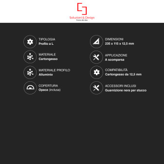 SD290.L Profilo a L in Alluminio Integrato per Strisce LED SD