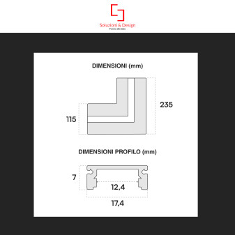 SD290.L Profilo a L in Alluminio Integrato per Strisce LED SD