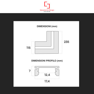 SD290.L Profilo a L in Alluminio Integrato per Strisce LED SD