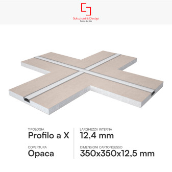 Profilo a X in Alluminio Integrato per Strisce LED
