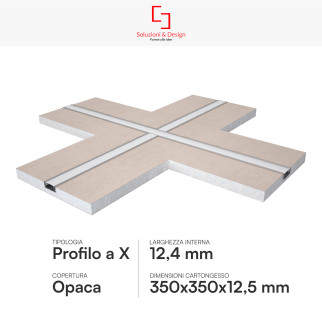 Profilo a X in Alluminio Integrato per Strisce LED