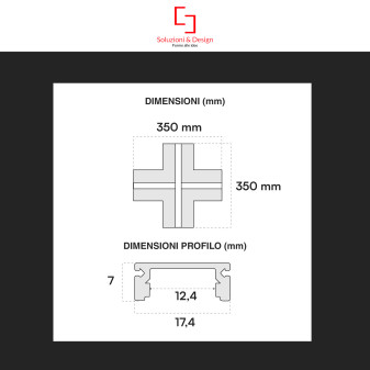 Profilo a X in Alluminio Integrato per Strisce LED