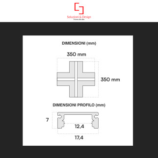 Profilo a X in Alluminio Integrato per Strisce LED