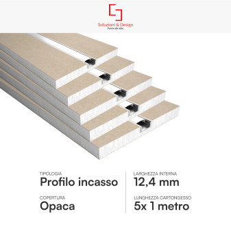 SD290/Slim 5 Profili in Alluminio Integrati da 1m per Strisce LED SD