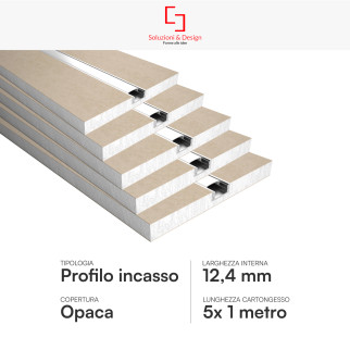 SD290/Slim 5 Profili in Alluminio Integrati da 1m per Strisce LED SD
