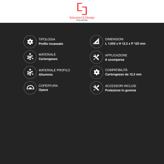 SD290/Slim 5 Profili in Alluminio Integrati da 1m per Strisce LED SD