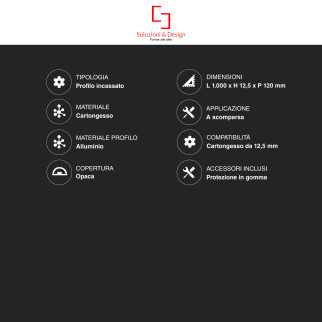 SD290/Slim 5 Profili in Alluminio Integrati da 1m per Strisce LED SD